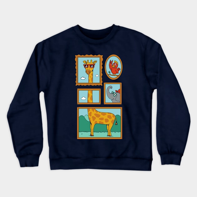 Giraffe portrait Crewneck Sweatshirt by coffeeman